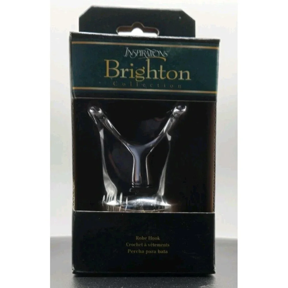 Brighton Single 2 Prong Robe Hook Polished Chrome